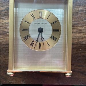 Hamilton Gold Carriage Clock for Desk or Mantle
